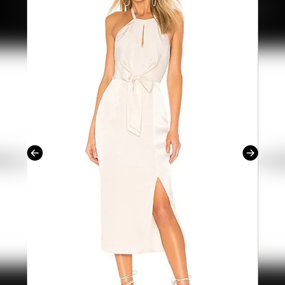 Revolve House of Harlow 1960 Milo Dress Ivory Cream Halter Dress